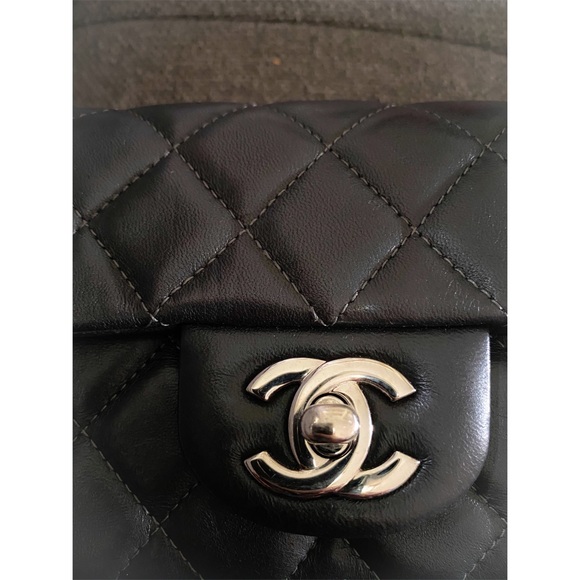 ▫️Chanel▫️ Quilted Mini Flap Charcoal Crossbody - Picture 11 of 13